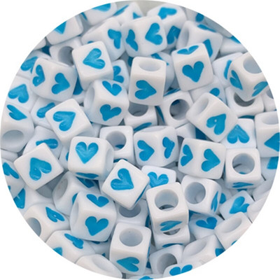 100 tk 6x6mm ruudukujulised akrüülhelmed südamemustriga vahehelmed ehete valmistamiseks DIY käsitsi valmistatud käevõru kaelakee