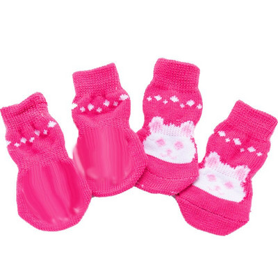 4 бр. Зимни чорапи за кучета против хлъзгане, малки котки, кучета, плетени топли чорапи Чихуахуа, дебел протектор за лапи, чорапи за кучета, ботуши, аксесоари