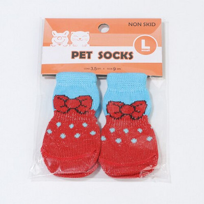 4 бр. Зимни чорапи за кучета против хлъзгане, малки котки, кучета, плетени топли чорапи Чихуахуа, дебел протектор за лапи, чорапи за кучета, ботуши, аксесоари