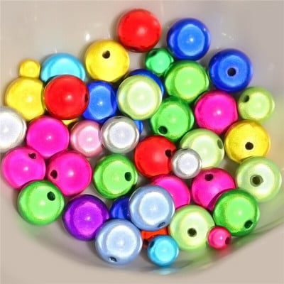 20-200Pcs/lot 4 6 8 10 12mm Μικτό χρώμα 3D Illusion Miracle bead Ακρυλικό Spacer Χαλαρές χάντρες ρούχων για ράψιμο ρούχων Χειροποίητο