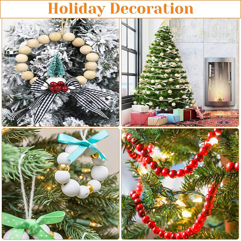 Bricolaj farmec din lemn natural margele rotunde 4-30 mm distanțier margele din lemn ecologice bile rotunde nefinisate fără plumb pentru realizarea de bijuterii