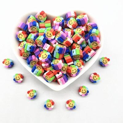 30 tk 10 mm päevalille lillehelmed, polümeersavist vahetükk, lahtised helmed ehete valmistamiseks DIY käsitsi valmistatud käevõru tarvikud