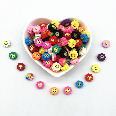 30 tk 10 mm päevalille lillehelmed, polümeersavist vahetükk, lahtised helmed ehete valmistamiseks DIY käsitsi valmistatud käevõru tarvikud