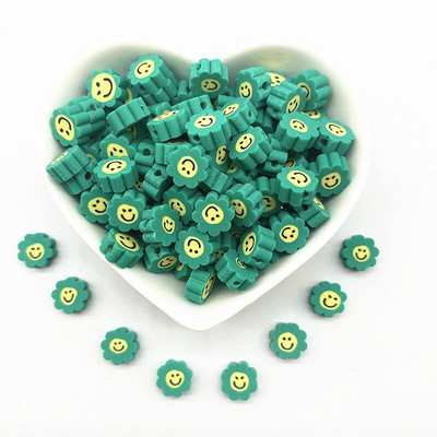 30 tk 10 mm päevalille lillehelmed, polümeersavist vahetükk, lahtised helmed ehete valmistamiseks DIY käsitsi valmistatud käevõru tarvikud