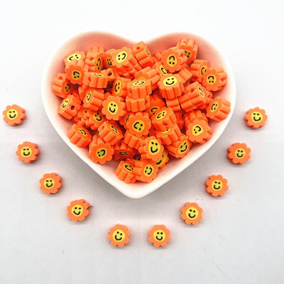 30 tk 10 mm päevalille lillehelmed, polümeersavist vahetükk, lahtised helmed ehete valmistamiseks DIY käsitsi valmistatud käevõru tarvikud