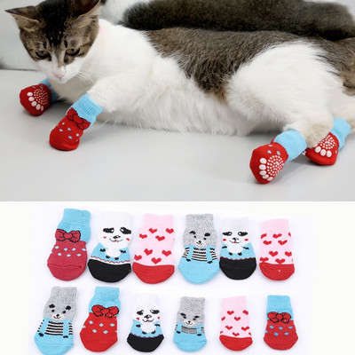 Méret: LMS Pet Cat zokni Kutya zokni Kipörgésgátló beltéri viselethez Macskaruházat Mancsvédő Kutyacipők