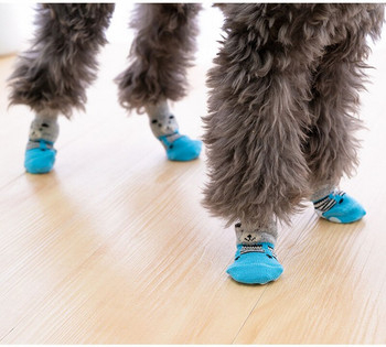 Плетива за домашни любимци Чорапи за кученца Чорапи за кучета Карикатура Противохлъзгащо се облекло Кучета Котки Чорапи Калъфи за крака Зоотовары Чорап Цветен протектор за лапи