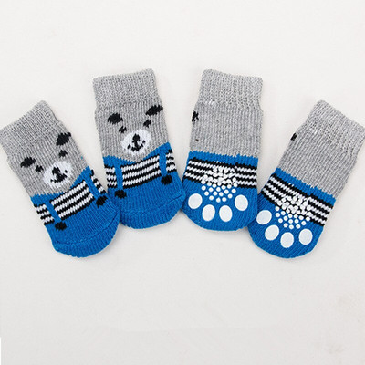 4 ks/sada roztomilých módnych ponožiek pre domáce zvieratá s protišmykovou podrážkou, krásne šteňatá, pletené ponožky pre mačky, hračky pre psov, potreby