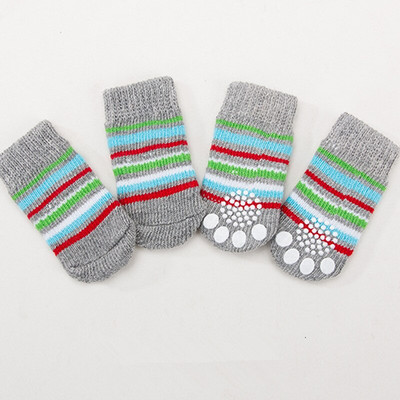 4 ks/sada roztomilých módnych ponožiek pre domáce zvieratá s protišmykovou podrážkou, krásne šteňatá, pletené ponožky pre mačky, hračky pre psov, potreby