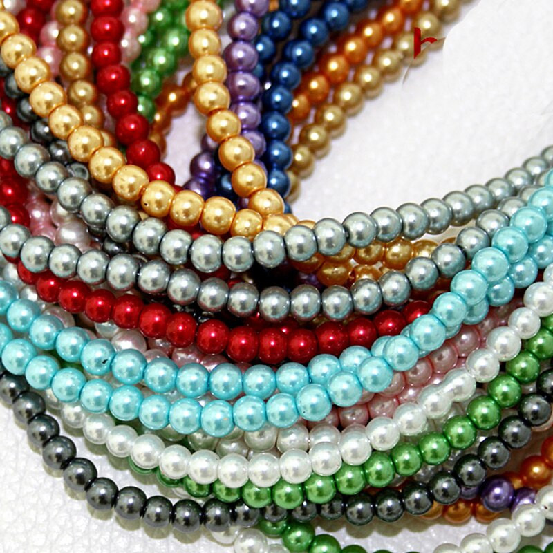 4mm/6mm/8mm/10mm 20-100 buc. Mărgele rotunde de sticlă perlate AAAA Mărgele vrac din perle de imitație Artizanat pentru cusut Accesorii pentru îmbrăcăminte