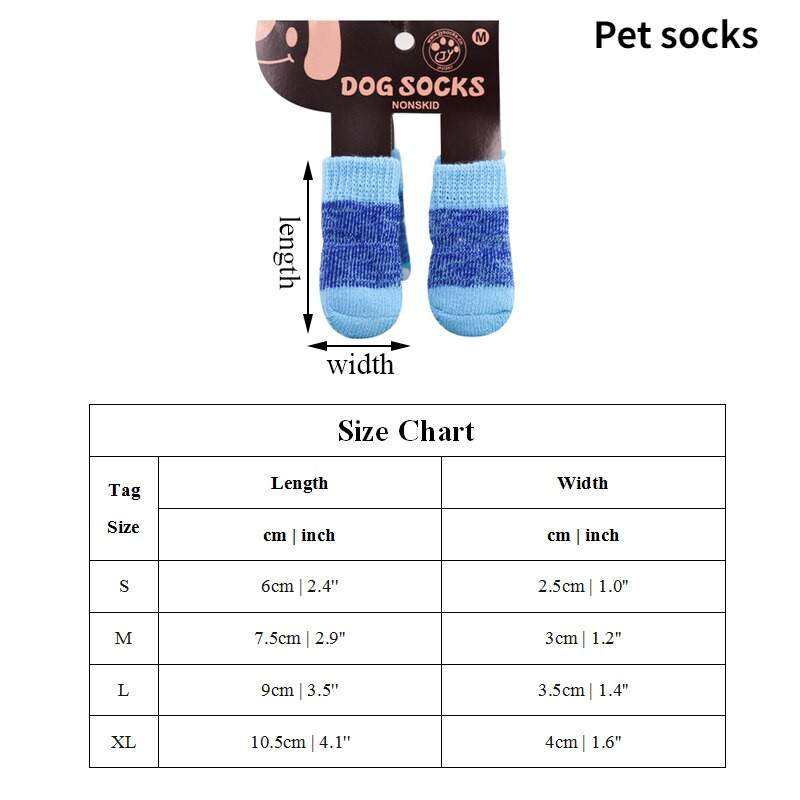 4 ks teplých topánok pre šteniatka, mäkkých pletených ponožiek pre domáce zvieratá, roztomilé kreslené protišmykové ponožky, priedušné produkty pre domáce zvieratá, veľkosť S/M/L, návleky na nohy pre psov