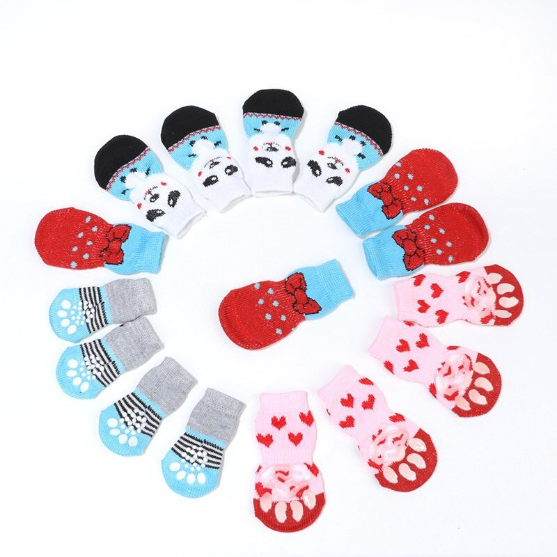 Set de șosete anti-alunecare pentru animale de companie pentru câini mici, pisici, cățel, calcetines de perro para skarpetki pieski Meias pet szczeniak skarpetka