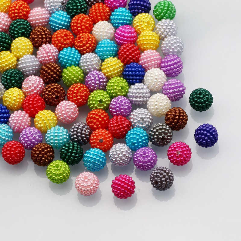 50 τμχ/παρτίδα 10mm Μικτό χρώμα Bayberry Ακρυλικές χάντρες Στρογγυλές Χαλαρές Χάντρες για Χειροτεχνία Προμήθειες Βεντοτεχνίας Ρούχων Ενδυμάτων DIY