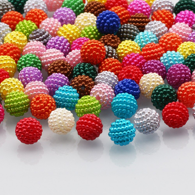 50 τμχ/παρτίδα 10mm Μικτό χρώμα Bayberry Ακρυλικές χάντρες Στρογγυλές Χαλαρές Χάντρες για Χειροτεχνία Προμήθειες Βεντοτεχνίας Ρούχων Ενδυμάτων DIY