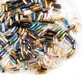 30g/kott Värviga kaetud 2X6,5mm toruhelmed Klaasrõivad Seemnehelmed aksessuaaride jaoks Käevõru ehted isetegemise käsitöötööriist