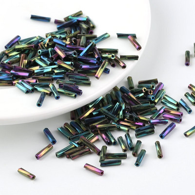 30g/kott Värviga kaetud 2X6,5mm toruhelmed Klaasrõivad Seemnehelmed aksessuaaride jaoks Käevõru ehted isetegemise käsitöötööriist