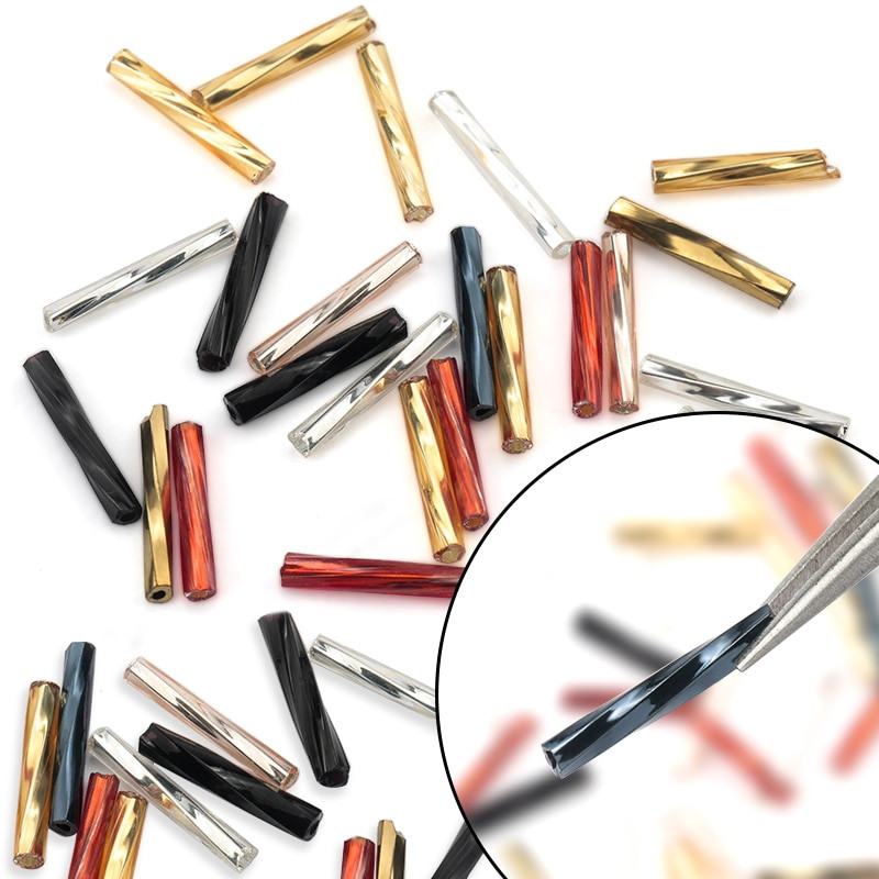 30g/kott Värviga kaetud 2X6,5mm toruhelmed Klaasrõivad Seemnehelmed aksessuaaride jaoks Käevõru ehted isetegemise käsitöötööriist