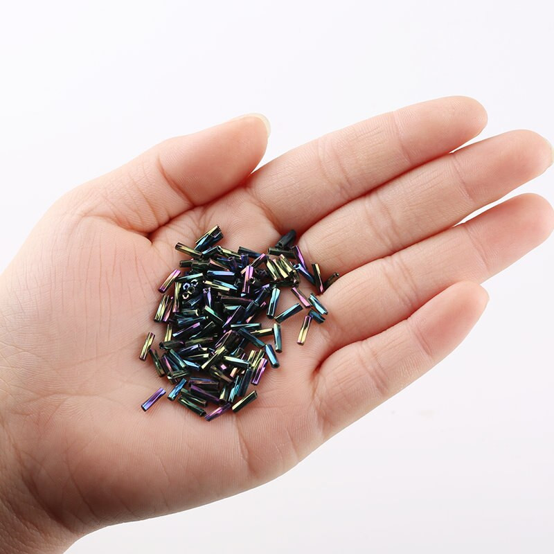 30g/kott Värviga kaetud 2X6,5mm toruhelmed Klaasrõivad Seemnehelmed aksessuaaride jaoks Käevõru ehted isetegemise käsitöötööriist