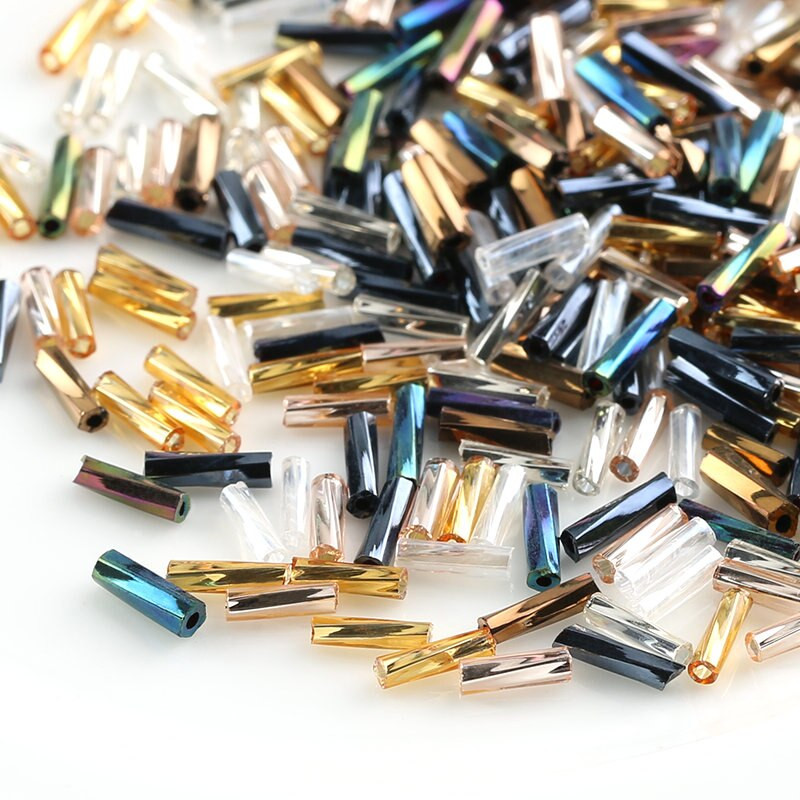 30g/kott Värviga kaetud 2X6,5mm toruhelmed Klaasrõivad Seemnehelmed aksessuaaride jaoks Käevõru ehted isetegemise käsitöötööriist