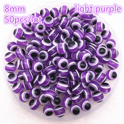 50 tk 8mm ümmargused vaiguhelmed värvilised triibulised vahehelmed ehete valmistamiseks lastele käsitööosakond DIY rõivatarvikud