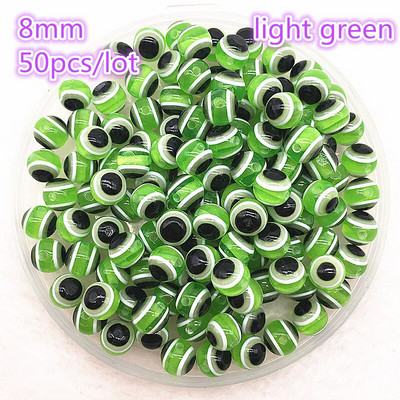 50 tk 8mm ümmargused vaiguhelmed värvilised triibulised vahehelmed ehete valmistamiseks lastele käsitööosakond DIY rõivatarvikud