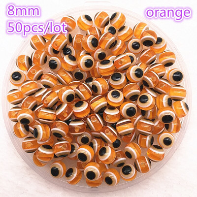 50 tk 8mm ümmargused vaiguhelmed värvilised triibulised vahehelmed ehete valmistamiseks lastele käsitööosakond DIY rõivatarvikud