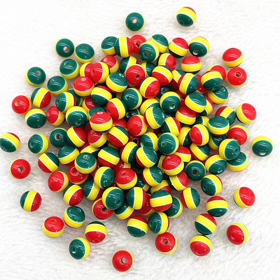 50 tk 8mm ümmargused vaiguhelmed värvilised triibulised vahehelmed ehete valmistamiseks lastele käsitööosakond DIY rõivatarvikud