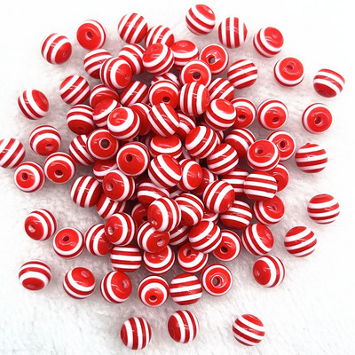 50 tk 8mm ümmargused vaiguhelmed värvilised triibulised vahehelmed ehete valmistamiseks lastele käsitööosakond DIY rõivatarvikud