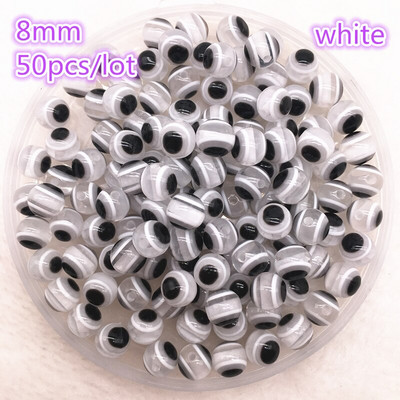 50 tk 8mm ümmargused vaiguhelmed värvilised triibulised vahehelmed ehete valmistamiseks lastele käsitööosakond DIY rõivatarvikud