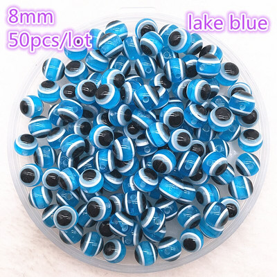 50 tk 8mm ümmargused vaiguhelmed värvilised triibulised vahehelmed ehete valmistamiseks lastele käsitööosakond DIY rõivatarvikud