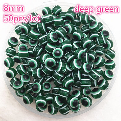 50 tk 8mm ümmargused vaiguhelmed värvilised triibulised vahehelmed ehete valmistamiseks lastele käsitööosakond DIY rõivatarvikud