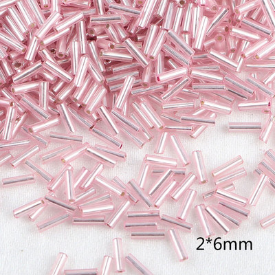 2-10 mm 10 g Ružičaste staklene perle mješovitog stila Okrugla truba Delica staklena perla za vez DIY radni materijal za izradu perli E0331