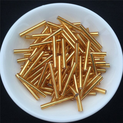 100 ks/balenie 2,5*20 mm dlhé strieborné jadro českých sklenených korálok v trubici na šperky, odev, DIY náramky, remeselné doplnky