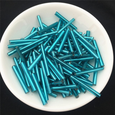 100 ks/balenie 2,5*20 mm dlhé strieborné jadro českých sklenených korálok v trubici na šperky, odev, DIY náramky, remeselné doplnky