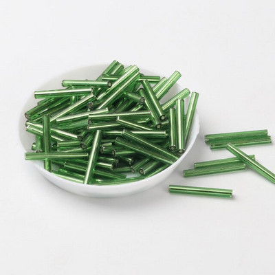 100 ks/balenie 2,5*20 mm dlhé strieborné jadro českých sklenených korálok v trubici na šperky, odev, DIY náramky, remeselné doplnky