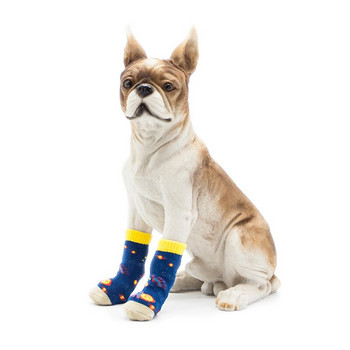 Чорапи за домашни любимци Стоки за домашни любимци Кучешки чорапи против хлъзгане Плетени чорапи за домашни любимци Чорапи за кученца Дишащи цветни, меки, сладки, прекрасни, топли безопасни