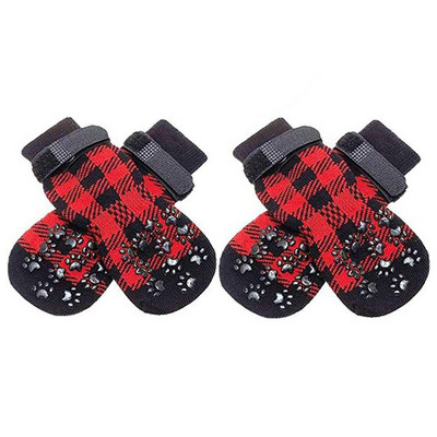 Șosete pentru câini cu două părți anti-alunecare cu curea reglabilă Prindere puternice Controlul tracțiunii pentru podea din lemn de esență tare de interior Protector pentru labe
