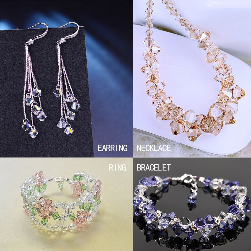 4MM bikonusne kristalne labave perle opskrbljuju se AB oplatom u boji, narukvica Izrada nakita 100 kom Plus 100 kom