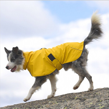 Αδιάβροχα ρούχα για σκύλους κατοικίδιων ζώων Αδιάβροχο σκύλου μόδας PU ανακλαστικό παλτό για μεσαίου μεγέθους και μεγάλους σκύλους Προμήθειες για κατοικίδια εξωτερικού ταξιδιού