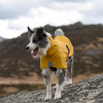Αδιάβροχα ρούχα για σκύλους κατοικίδιων ζώων Αδιάβροχο σκύλου μόδας PU ανακλαστικό παλτό για μεσαίου μεγέθους και μεγάλους σκύλους Προμήθειες για κατοικίδια εξωτερικού ταξιδιού