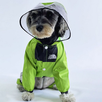 Pet Dog Raincoat The Dog Face Pet Clothes Jumpsuit Αδιάβροχο μπουφάν σκυλιών Σκύλοι Αδιάβροχα ρούχα για σκύλους Παλτό για κατοικίδια