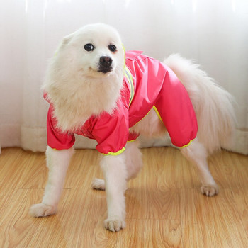 Pet Raincoat Dog Rainy Weather Αδιάβροχο all-inclusive Poncho Dogs Jumpsuit Pet Jacket Clothes