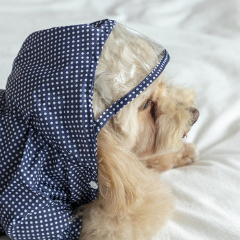 CAWAYI KENNEL Πουά Αδιάβροχο για σκύλους για κατοικίδια Μαλακά αδιάβροχα ρούχα για σκύλους Παλτό εξωτερικού χώρου Αδιάβροχο μπουφάν με κουκούλα σκυλιά Poncho Pet Raincoats