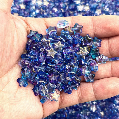 Нови 30 бр./лот 8 мм AB цветни мъниста с петолъчна звезда Чешки стъклени свободни дистанционни мъниста за изработка на бижута Направи си сам аксесоари за дрехи