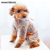 Pláštenka na psa, priehľadná, s neucpávajúcimi očami, nepremokavá, dúhová, oblečenie na malé a stredné psy, oblečenie pre domáce zvieratá s dúhovým efektom