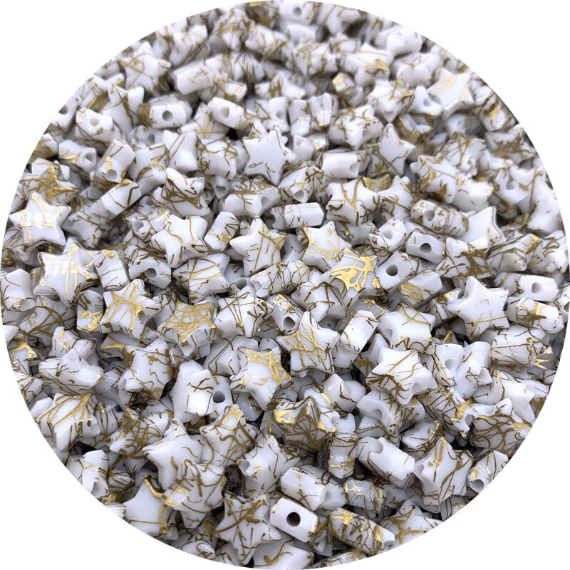 Nauji 50 vnt. / partijoje 10 mm akrilo karoliukai Star Loose Beads Fit Europe Karoliukai papuošalams Aksesuarai moterims gamina apyrankes karoliai