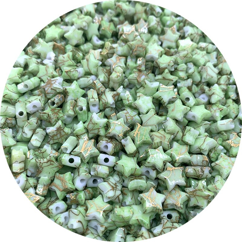 Nauji 50 vnt. / partijoje 10 mm akrilo karoliukai Star Loose Beads Fit Europe Karoliukai papuošalams Aksesuarai moterims gamina apyrankes karoliai