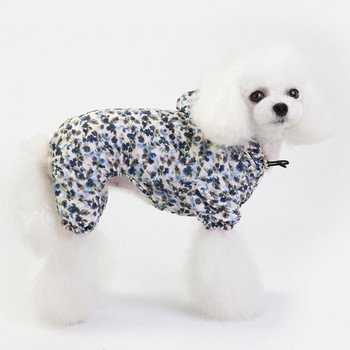 Cat Polyester Hooded Αδιάβροχο τετράποδο με κουκούλα Φρέσκο εμπριμέ αδιάβροχο Ρούχα για σκύλους Αδιάβροχο παντός τύπου για αγορές σε εξωτερικούς χώρους