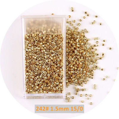 1 μπουκάλι Golden Spacer Glass Seed Beads Multi Size Delica Beads Bugles Tube For DIY Γυναικεία Ενδύματα Κολιέ Αξεσουάρ ραπτικής