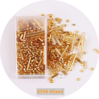 1 μπουκάλι Golden Spacer Glass Seed Beads Multi Size Delica Beads Bugles Tube For DIY Γυναικεία Ενδύματα Κολιέ Αξεσουάρ ραπτικής